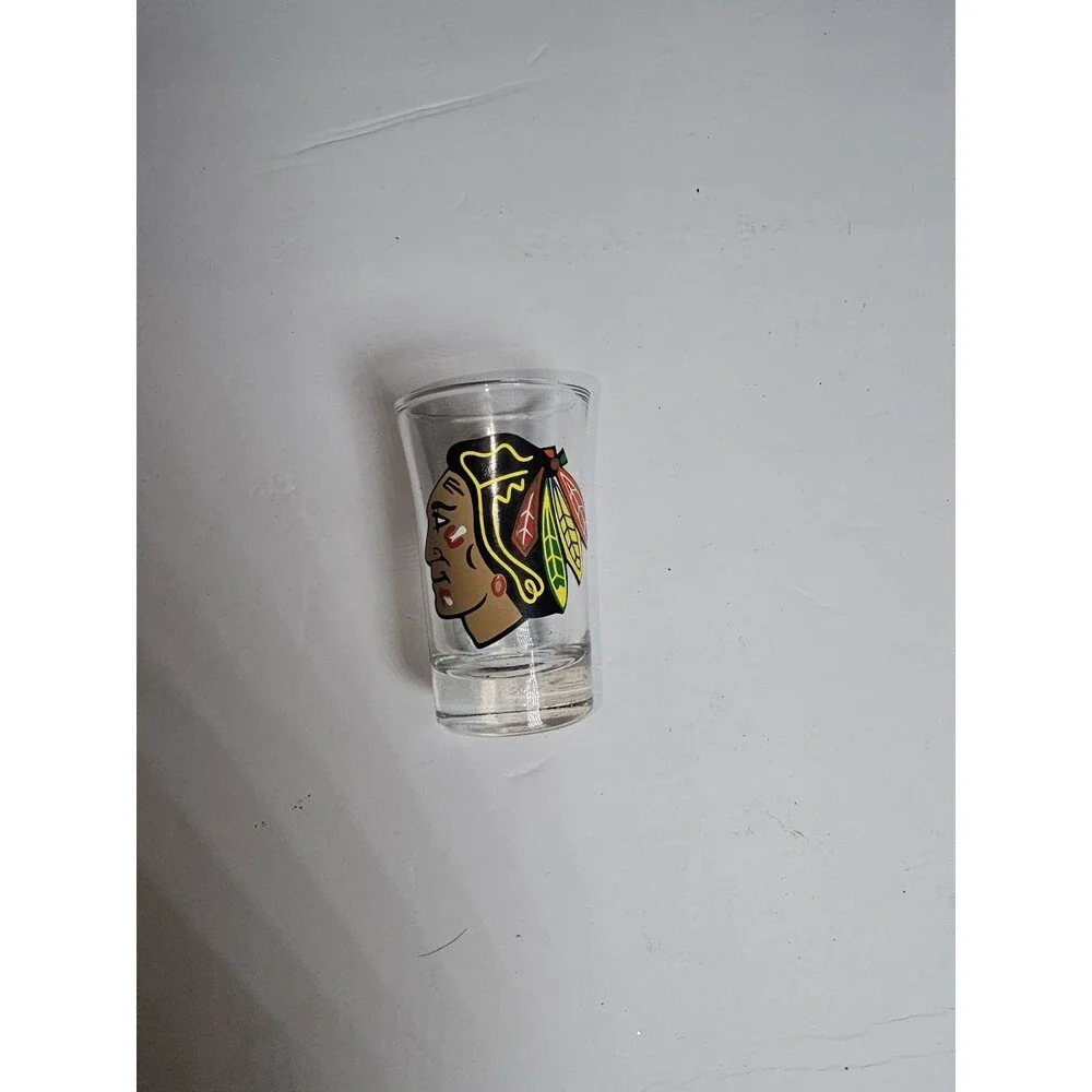 RARE! Chicago Blackhawks Shot Glass NHL Ice Hockey Collectible Souvenir Unique